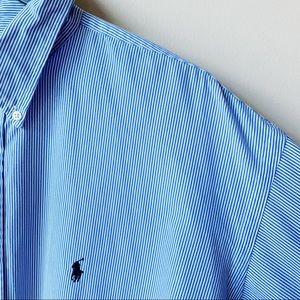 Ralph Lauren Blaire Blue Striped Dress Shirt - XL